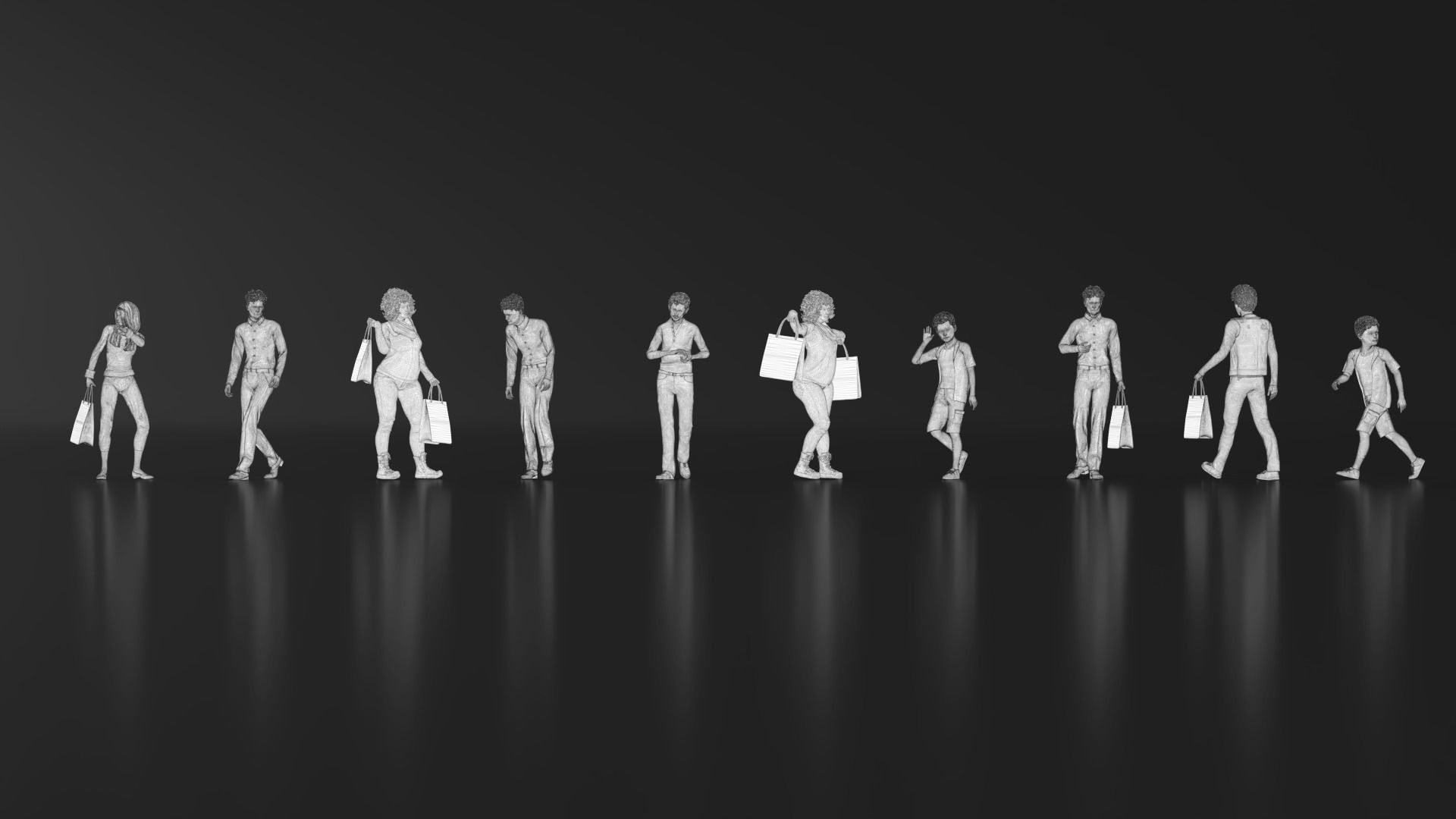 HD People 20 walking Free 3D print model_19