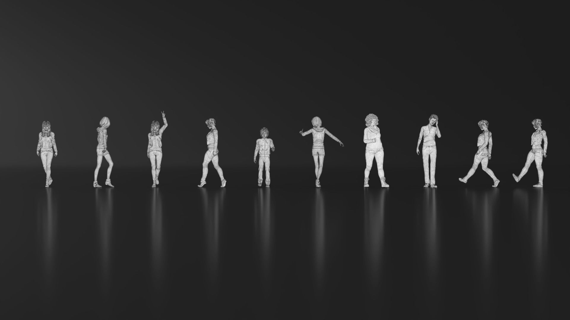 HD People 20 walking Free 3D print model_15