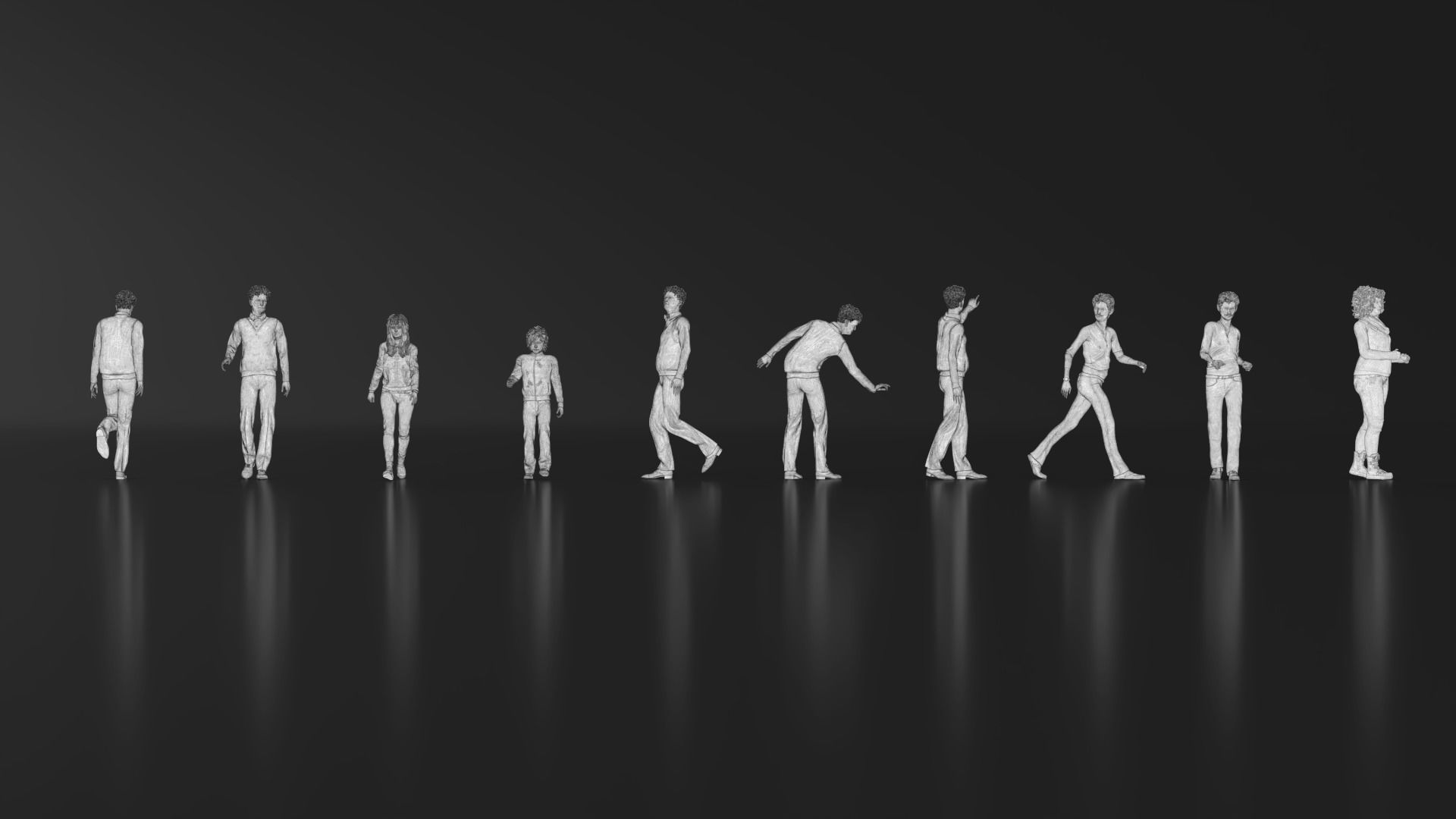 HD People 20 walking Free 3D print model_16