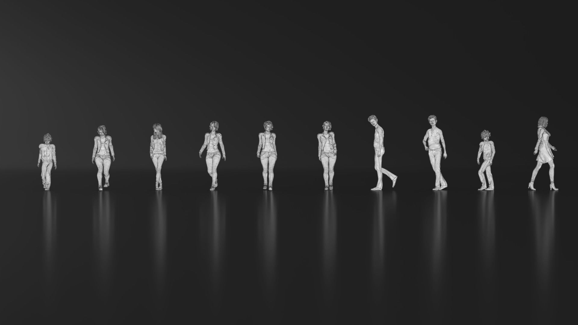 HD People 20 walking Free 3D print model_14