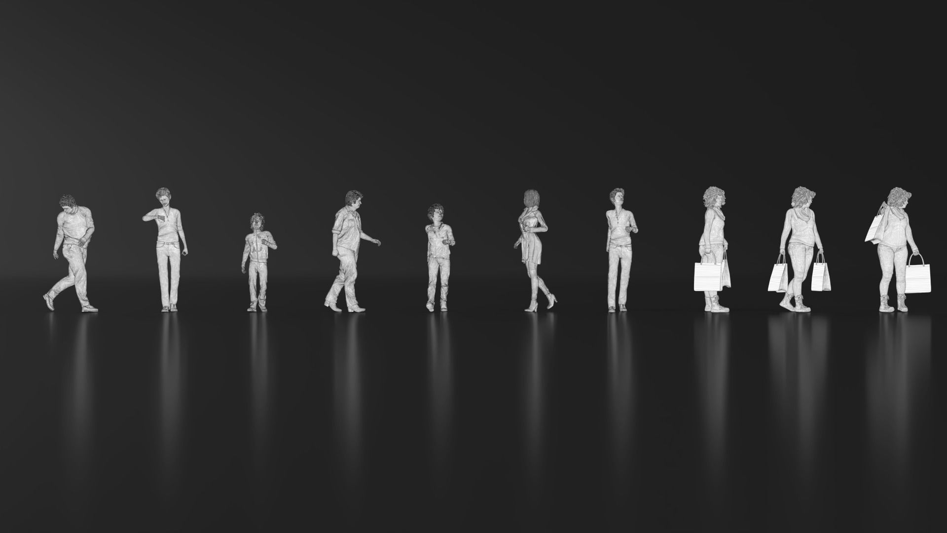 HD People 20 walking Free 3D print model_11