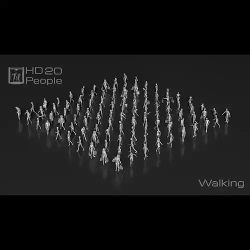 HD People 20 walking Free 3D print model