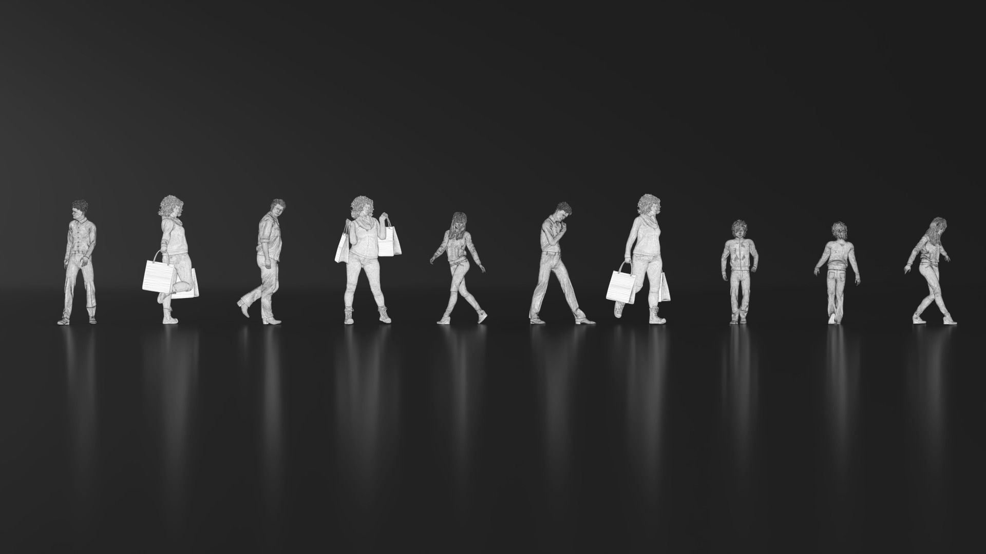 HD People 20 walking Free 3D print model_12