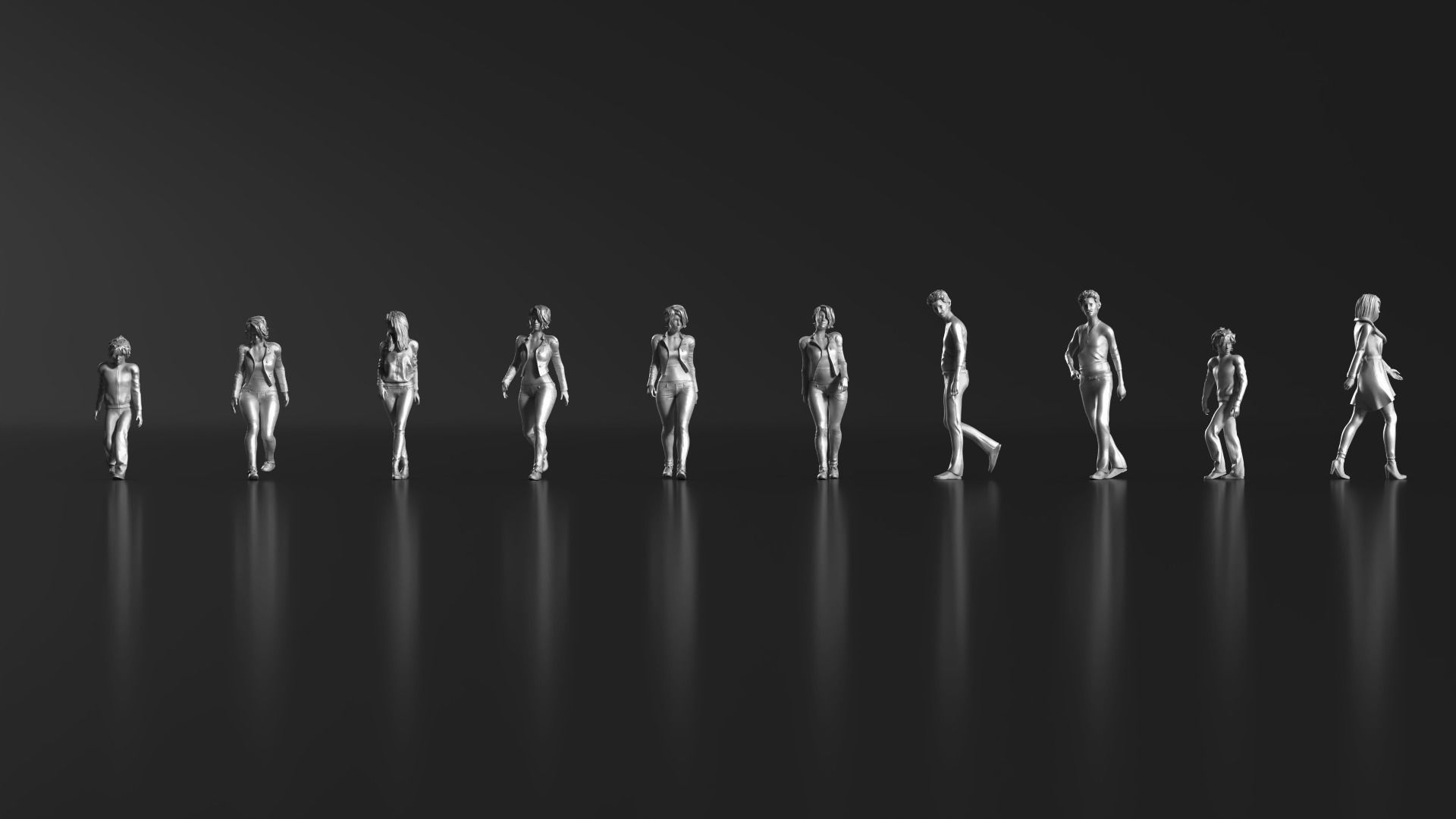 HD People 20 walking Free 3D print model_4