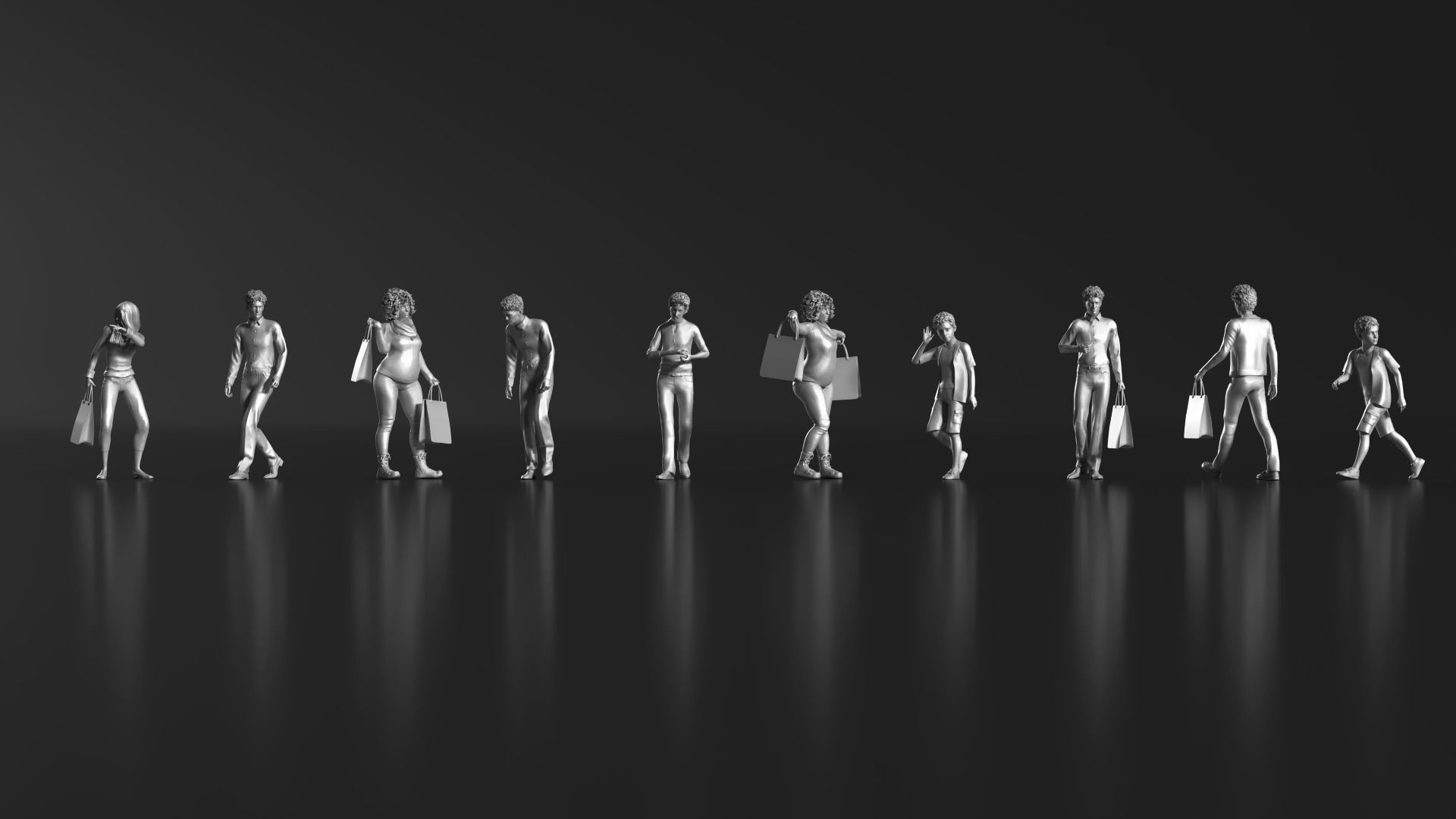 HD People 20 walking Free 3D print model_9