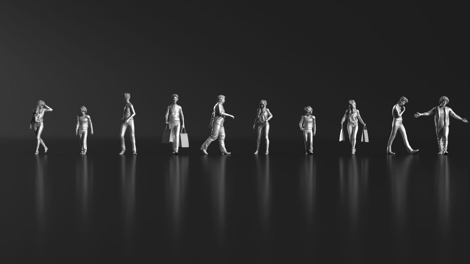 HD People 20 walking Free 3D print model_7