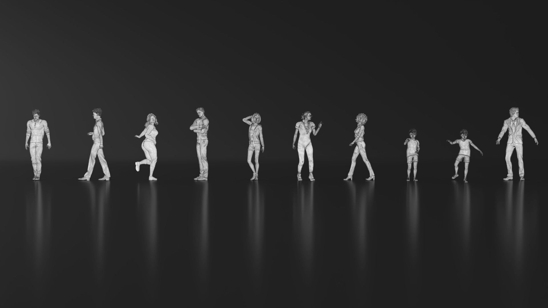HD People 20 walking Free 3D print model_20