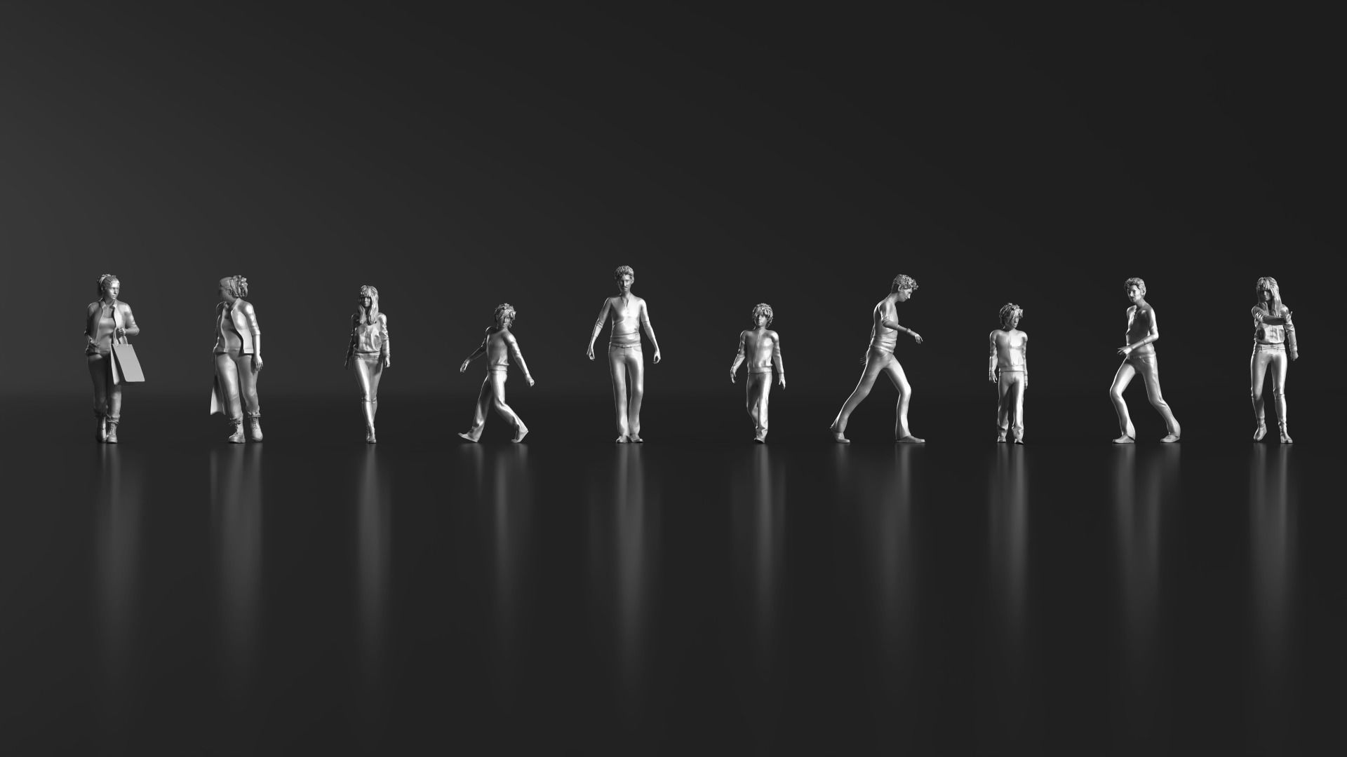 HD People 20 walking Free 3D print model_3