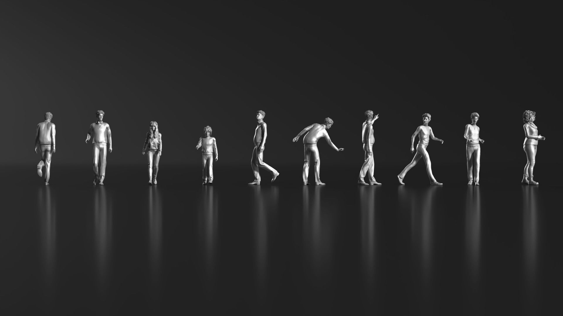 HD People 20 walking Free 3D print model_6