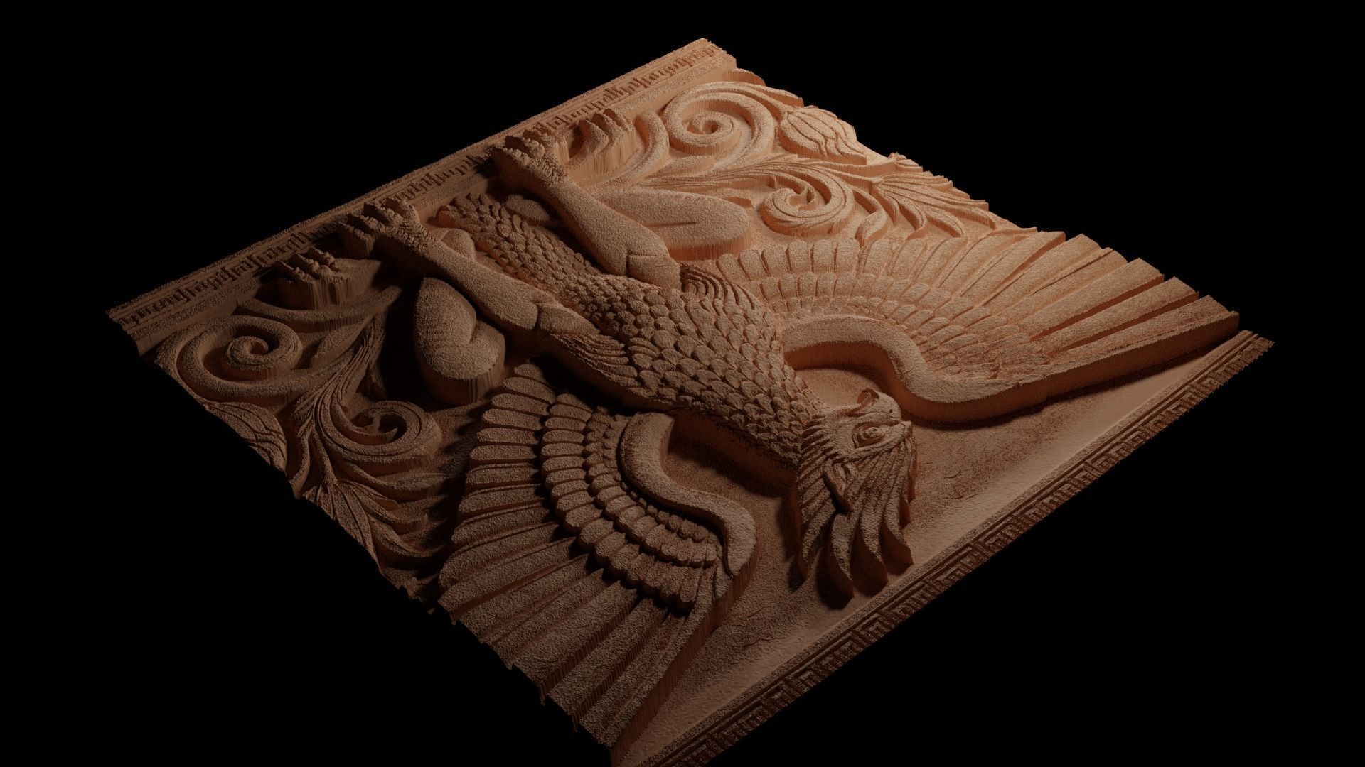 Harpy CNC 3d Print High Relief Sand Casting 3D print model_3