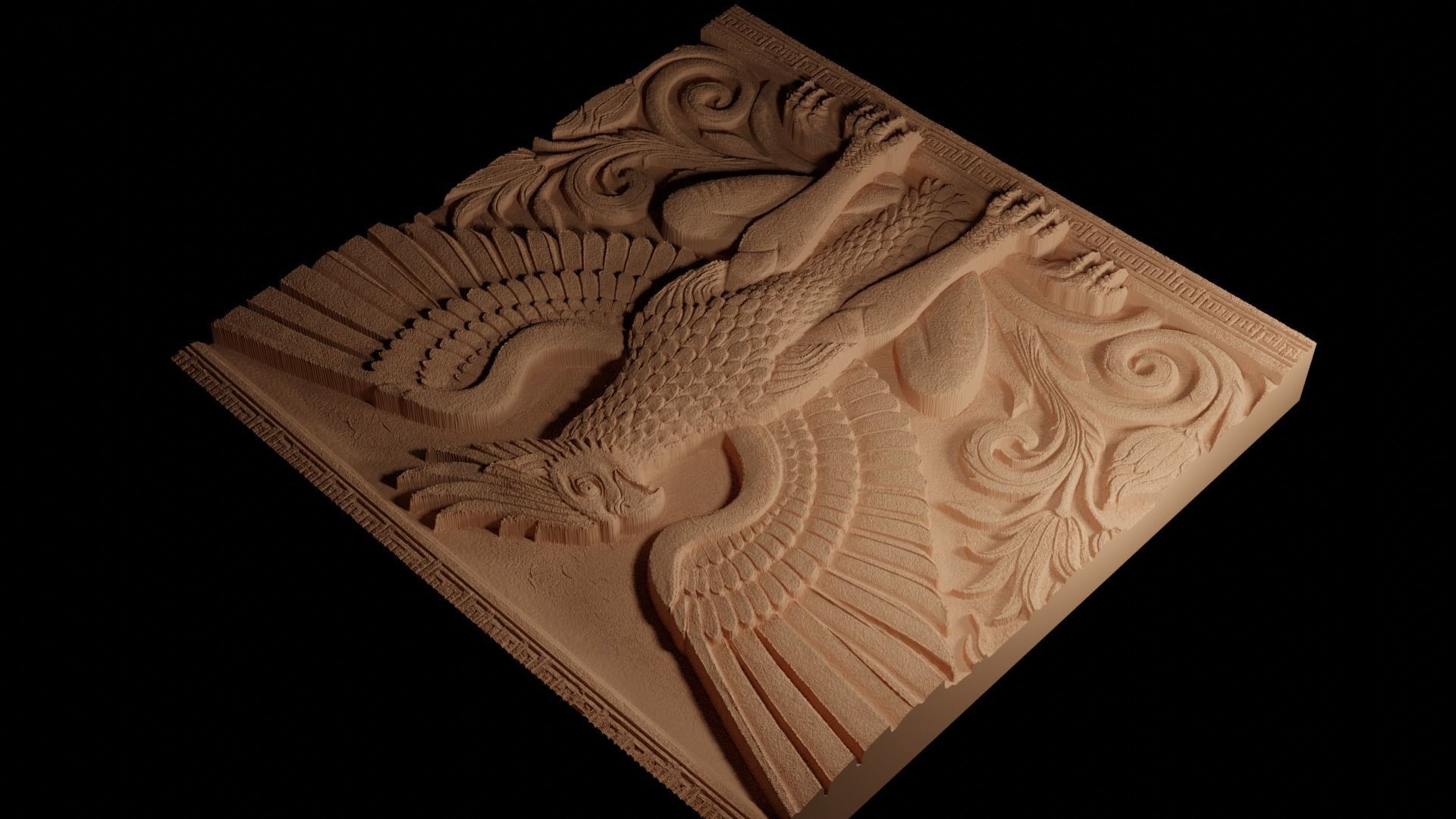 Harpy CNC 3d Print High Relief Sand Casting 3D print model_4
