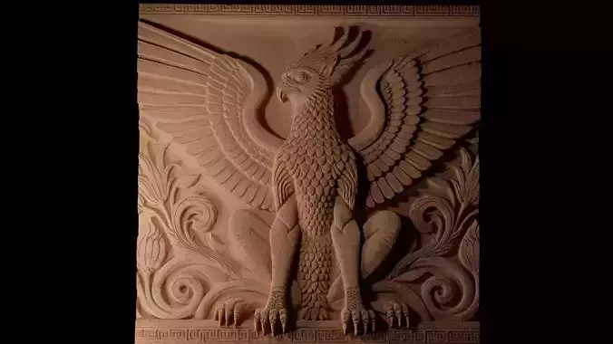 Harpy CNC 3d Print High Relief Sand Casting 3D print model