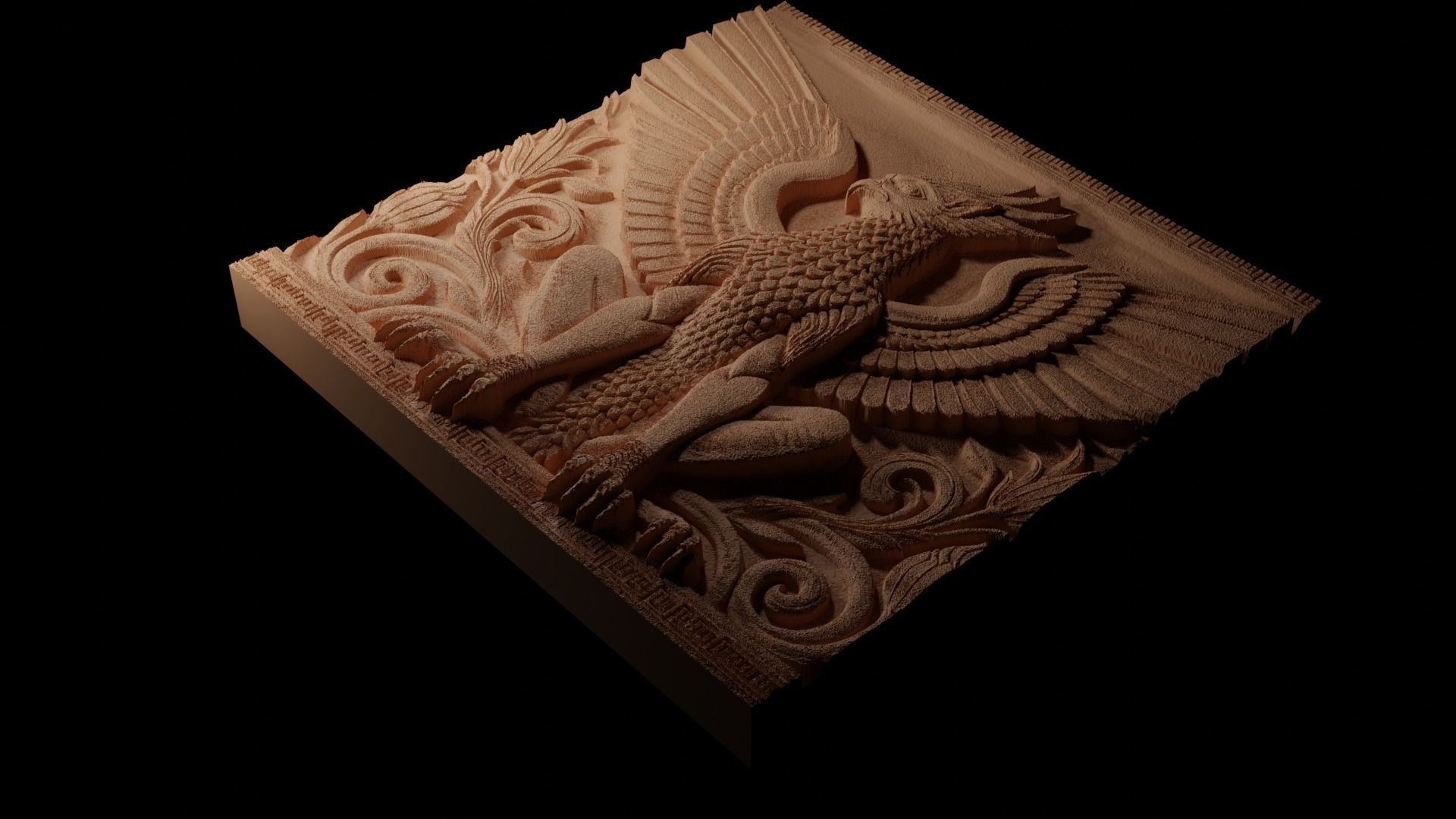 Harpy CNC 3d Print High Relief Sand Casting 3D print model_1