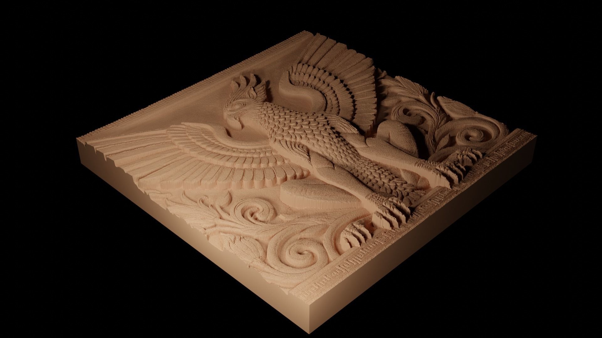 Harpy CNC 3d Print High Relief Sand Casting 3D print model_2