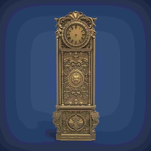 Carved clock for 3D printing and CNC 3D print model