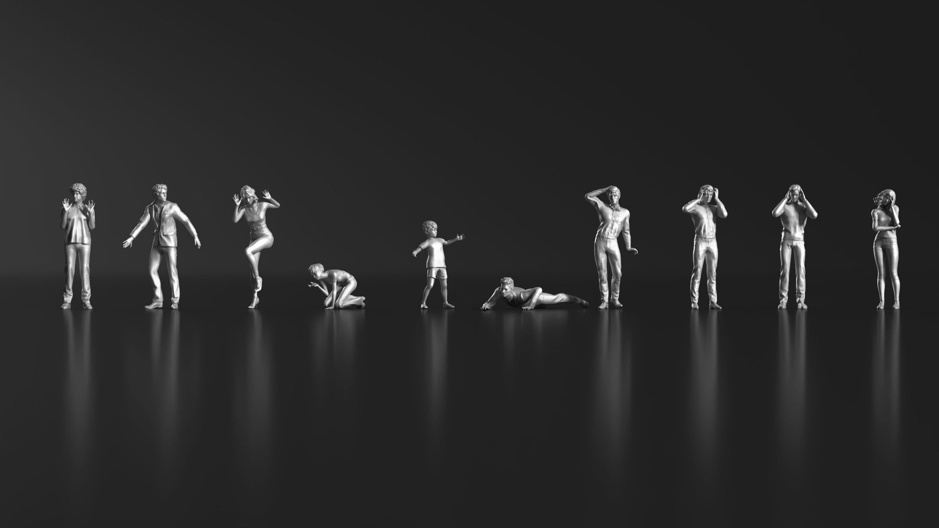 HD People 21 Scared Shocked 3D print model_2