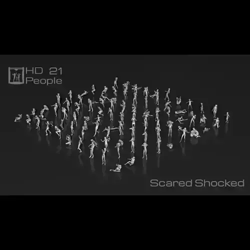HD People 21 Scared Shocked 3D print model