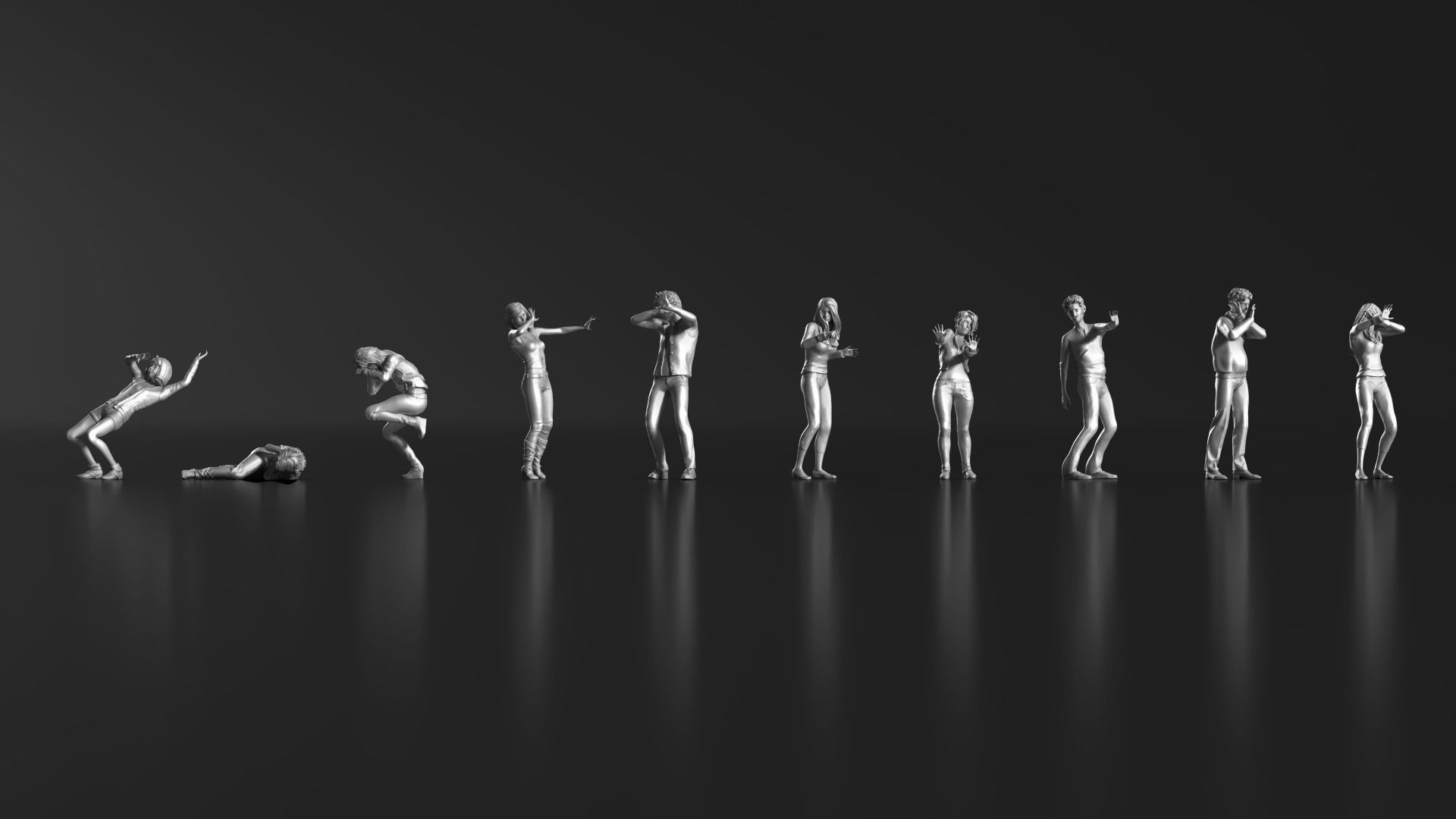 HD People 21 Scared Shocked 3D print model_4