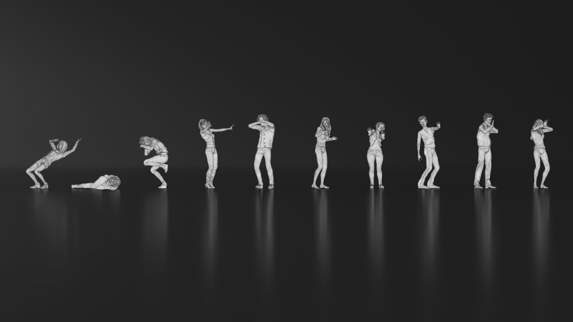 HD People 21 Scared Shocked 3D print model_20