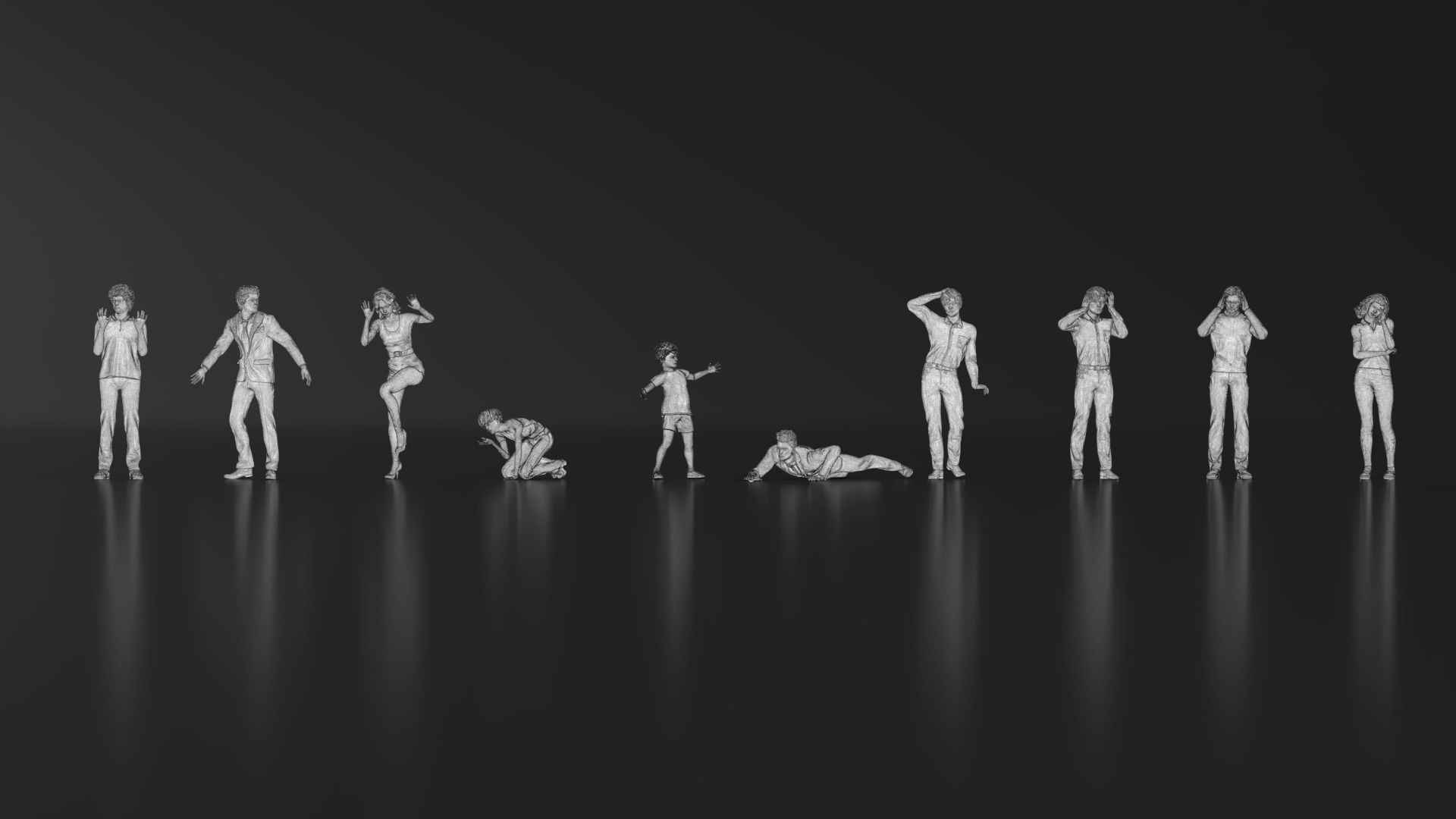 HD People 21 Scared Shocked 3D print model_12