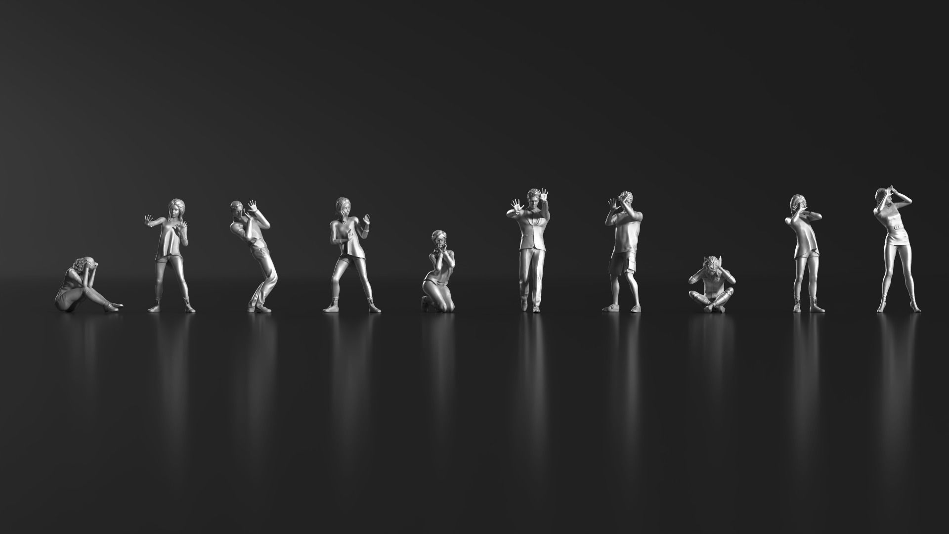 HD People 21 Scared Shocked 3D print model_9