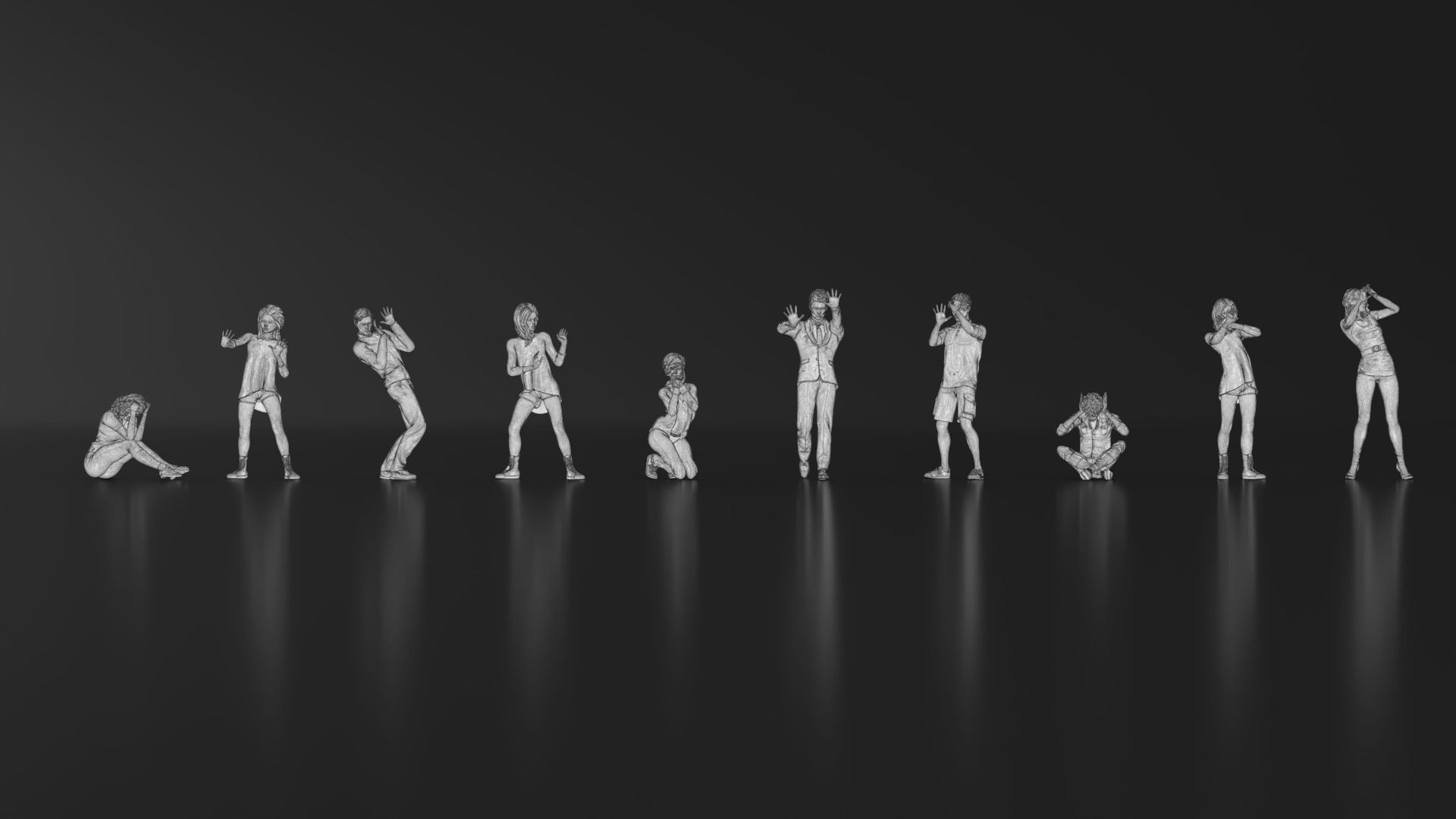 HD People 21 Scared Shocked 3D print model_13