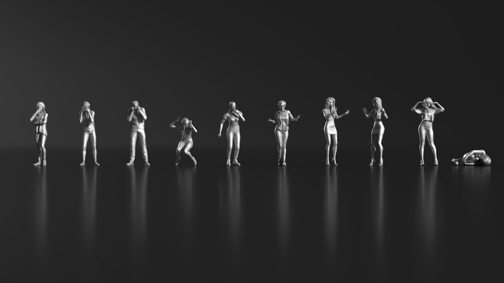 HD People 21 Scared Shocked 3D print model_1