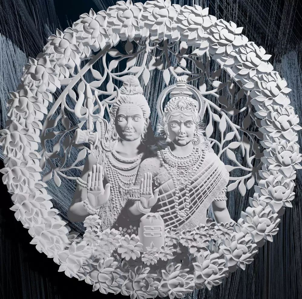 shiva parvati 3D print model_0