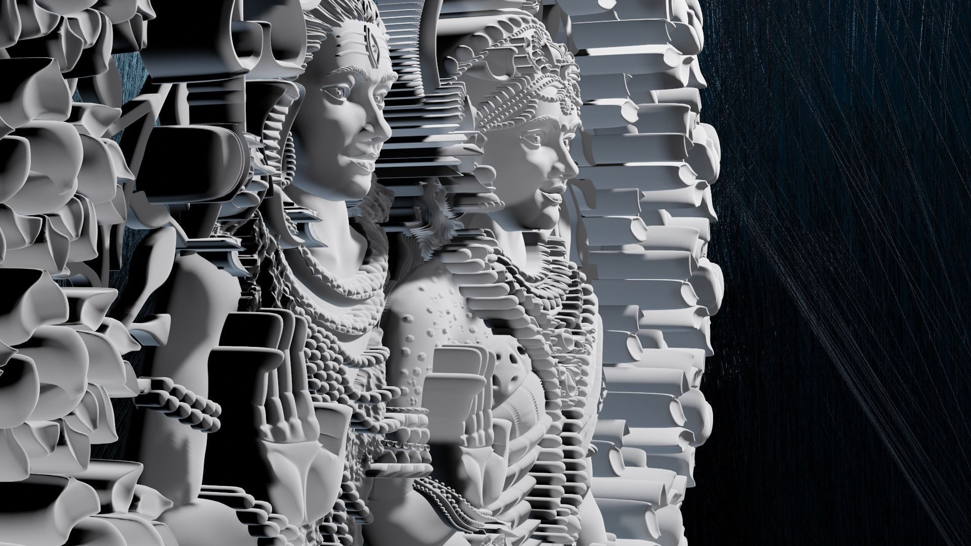 shiva parvati 3D print model_2