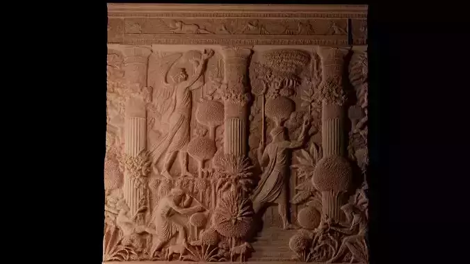 Hanging Gardens of Babylon CNC 3d Print High Relief Sand Casting