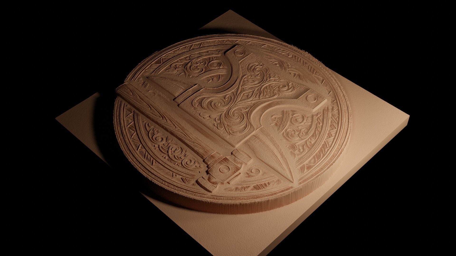 Hammer and Anvil CNC 3d Print High Relief Sand Casting 3D print model_4