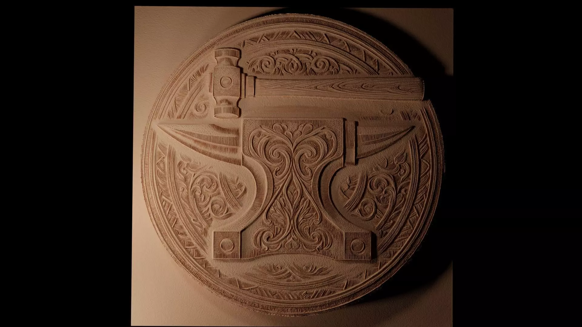 Hammer and Anvil CNC 3d Print High Relief Sand Casting 3D print model_0