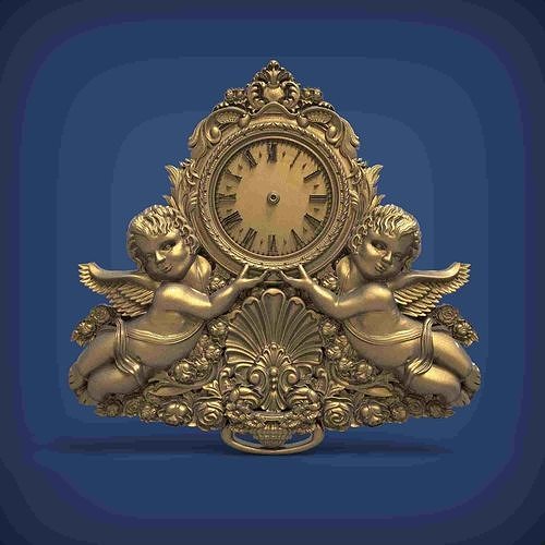 Carved clock for 3D printing and CNC 3D print model