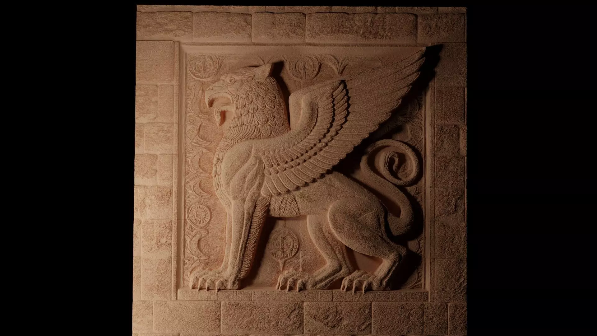 Griffin Mythical Guard CNC 3d Print High Relief Sand Casting 3D print model_0