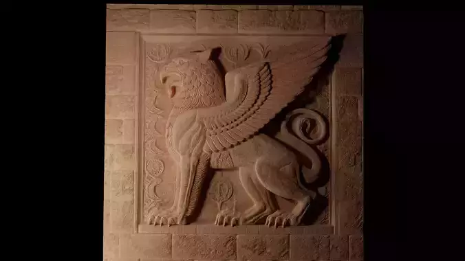 Griffin Mythical Guard CNC 3d Print High Relief Sand Casting