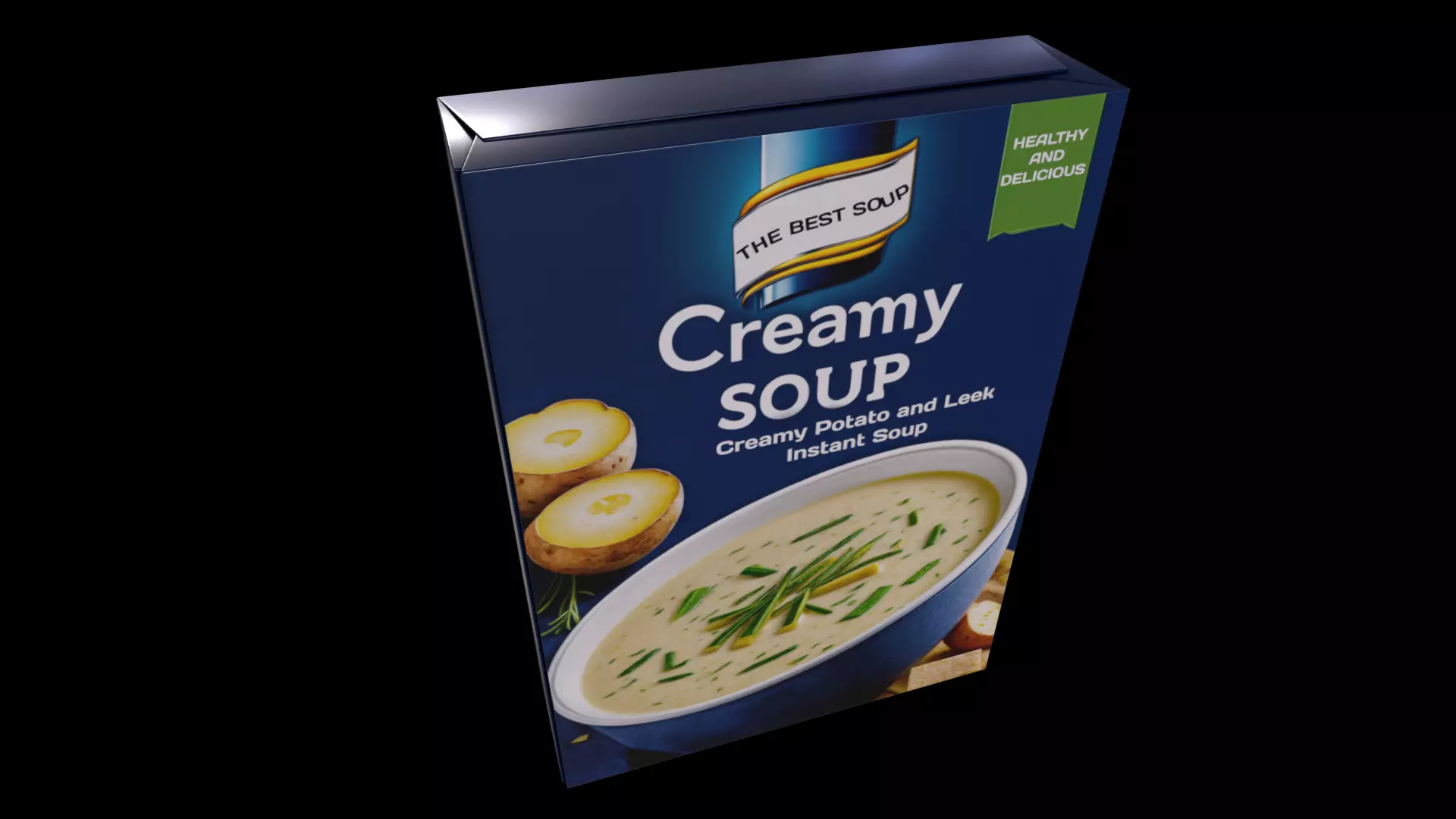 Creamy Potato and Leek Instant Soup - GAME READY PBR Low-poly 3D model