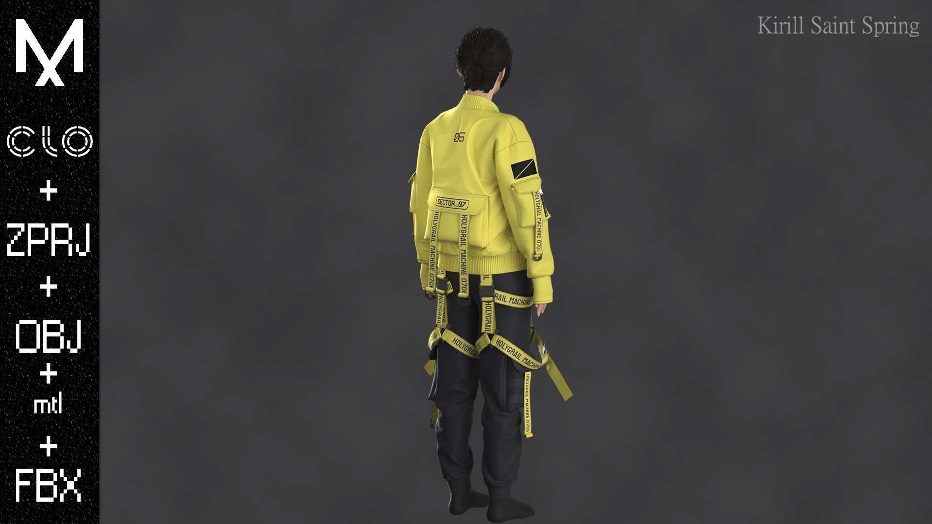 FEMALE OUTFIT Marvelous designer Clo3d OBJ mtl FBX ZPRJ 3D model_4