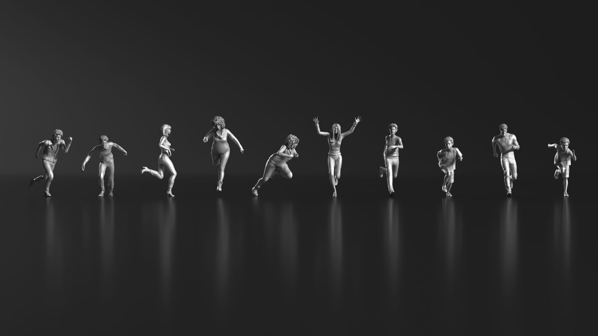 HD People 22 Run 3D print model_2