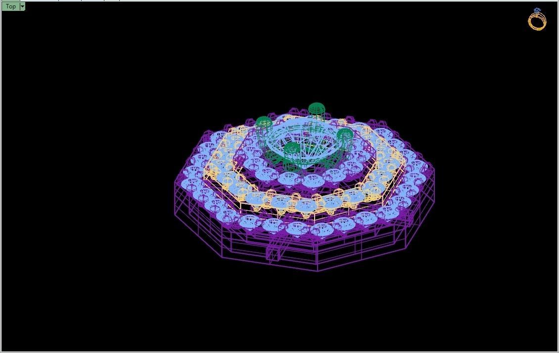 Custom Octagone Shape Stepping Diamond Studs - Earrings 16mm  3D print model_15