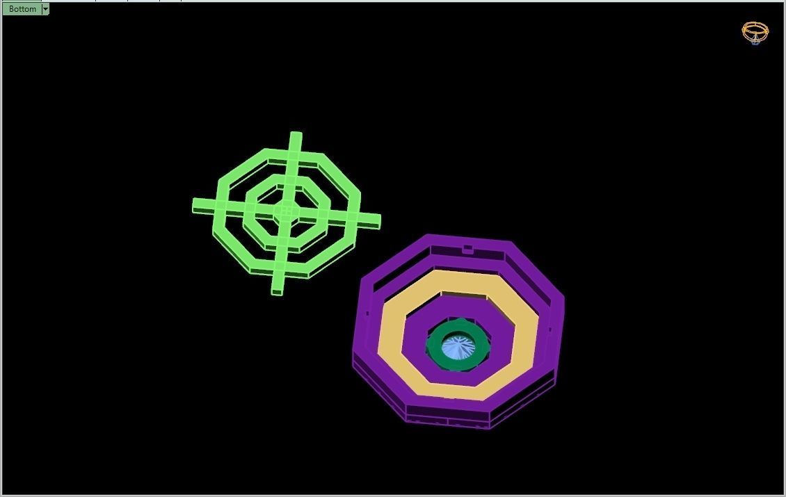 Custom Octagone Shape Stepping Diamond Studs - Earrings 16mm  3D print model_17