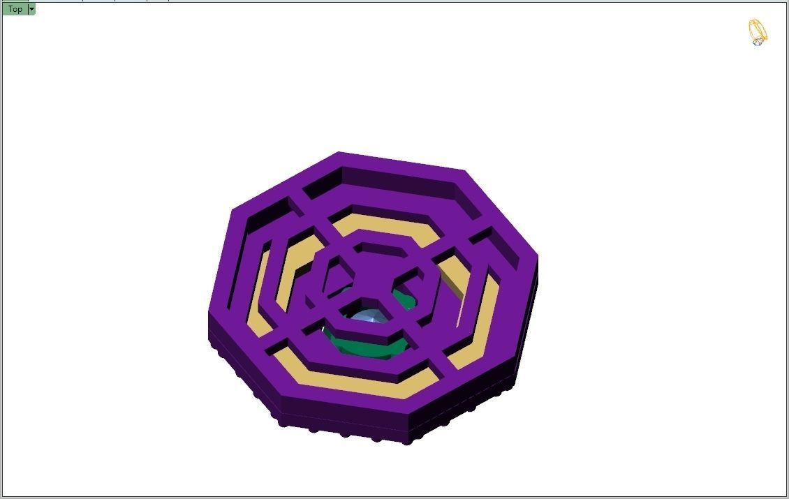 Custom Octagone Shape Stepping Diamond Studs - Earrings 16mm  3D print model_13