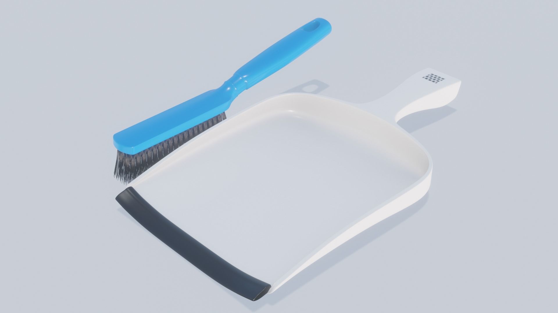 Dustpan and Brush Set Low-poly 3D model_2