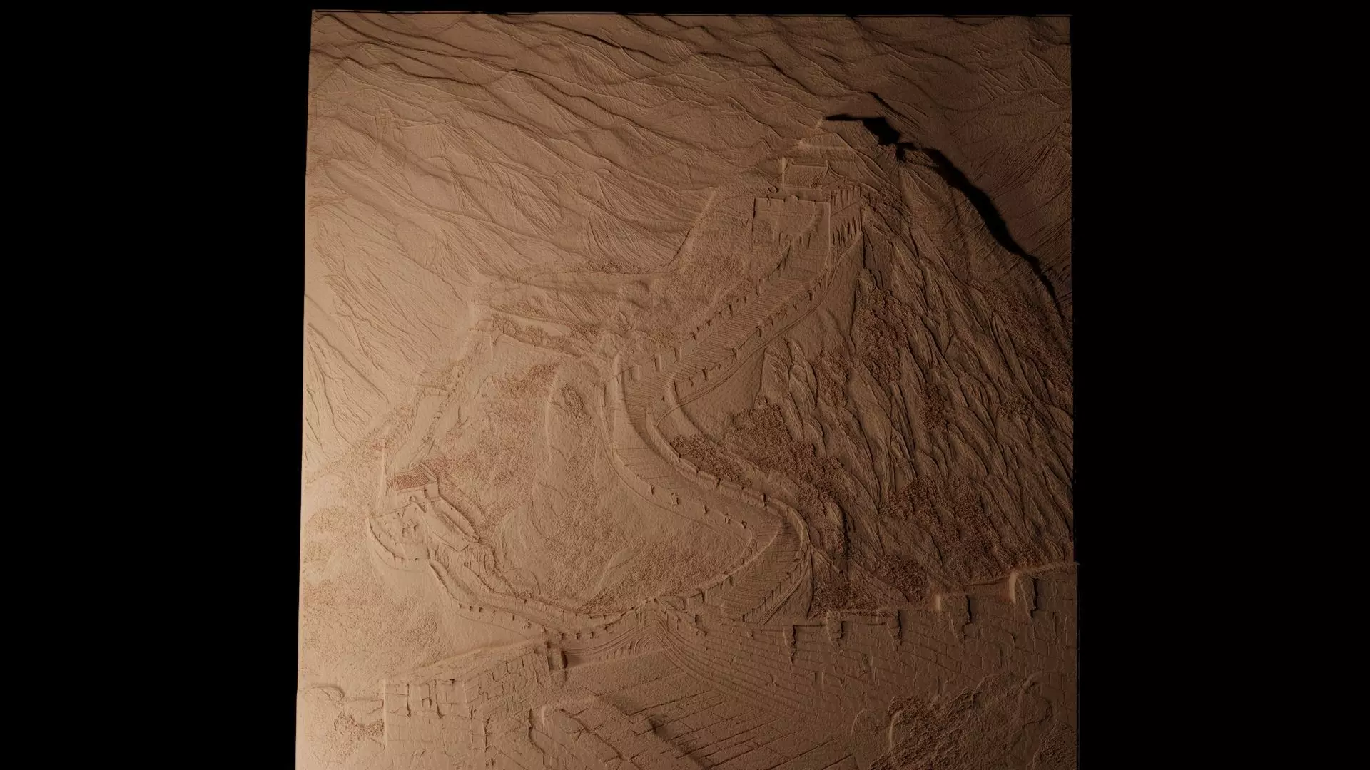 Great Wall Of China CNC 3d Print High Relief Sand Casting 3D print model_0