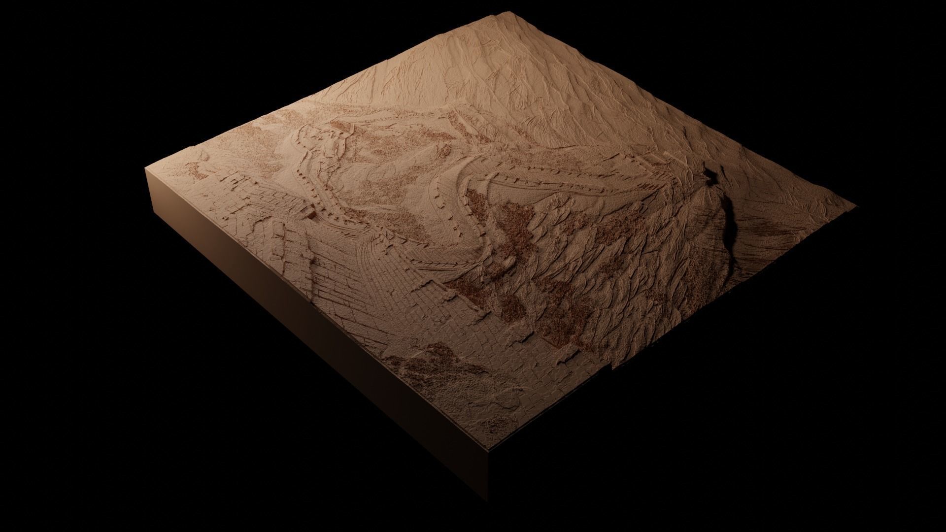 Great Wall Of China CNC 3d Print High Relief Sand Casting 3D print model_1