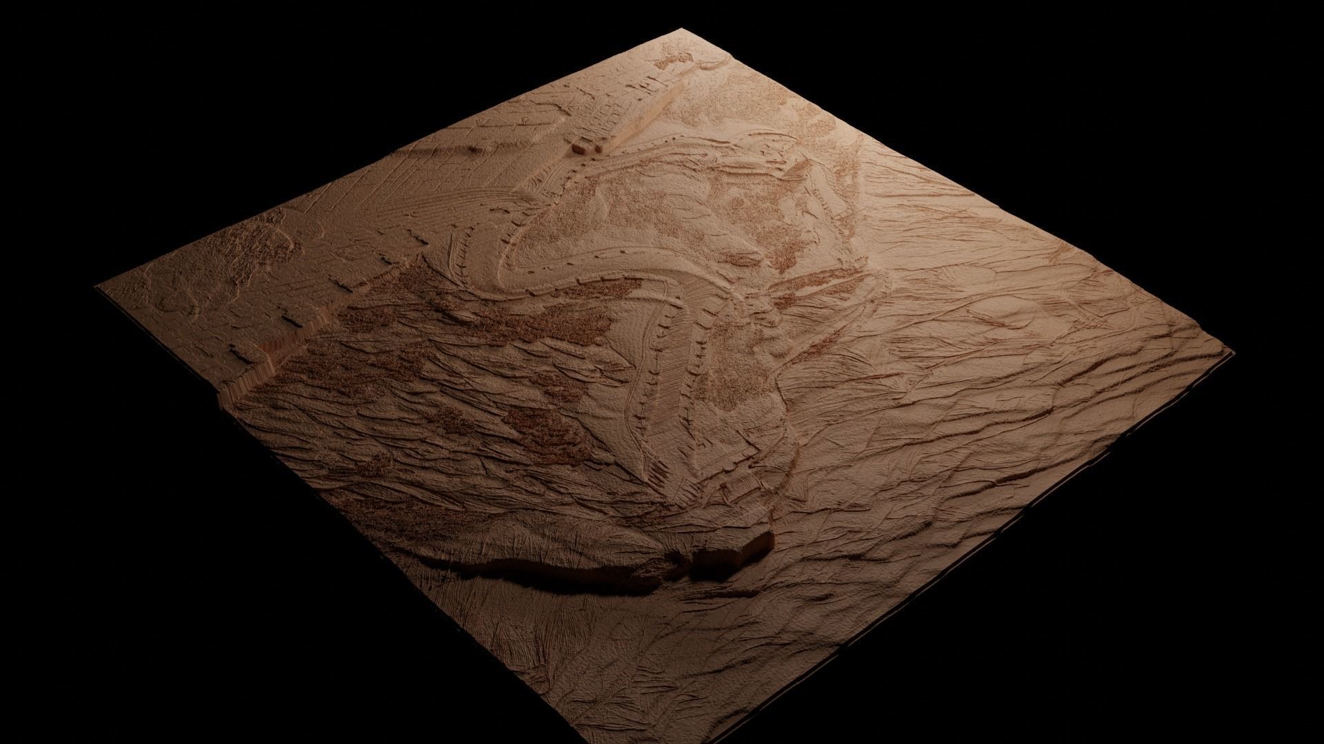 Great Wall Of China CNC 3d Print High Relief Sand Casting 3D print model_3