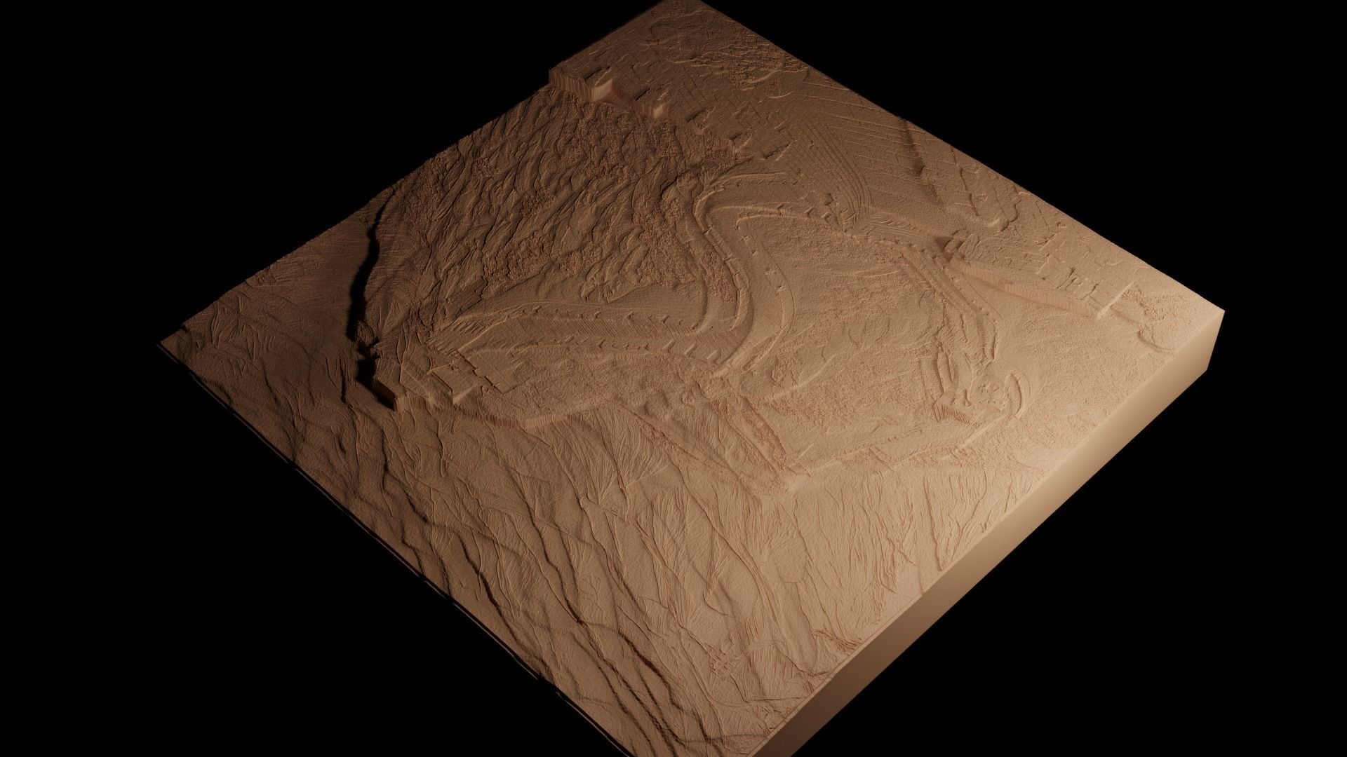 Great Wall Of China CNC 3d Print High Relief Sand Casting 3D print model_4