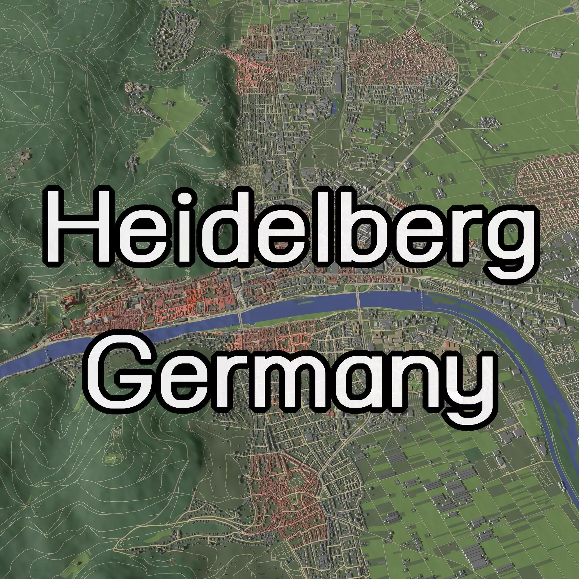 Heidelberg Germany - city and urban 3D model_0