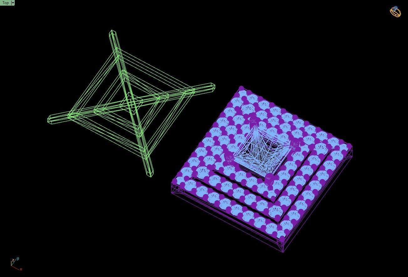 Custom Square Shape Stepping Diamond Studs - Earrings 16mm  3D print model_18