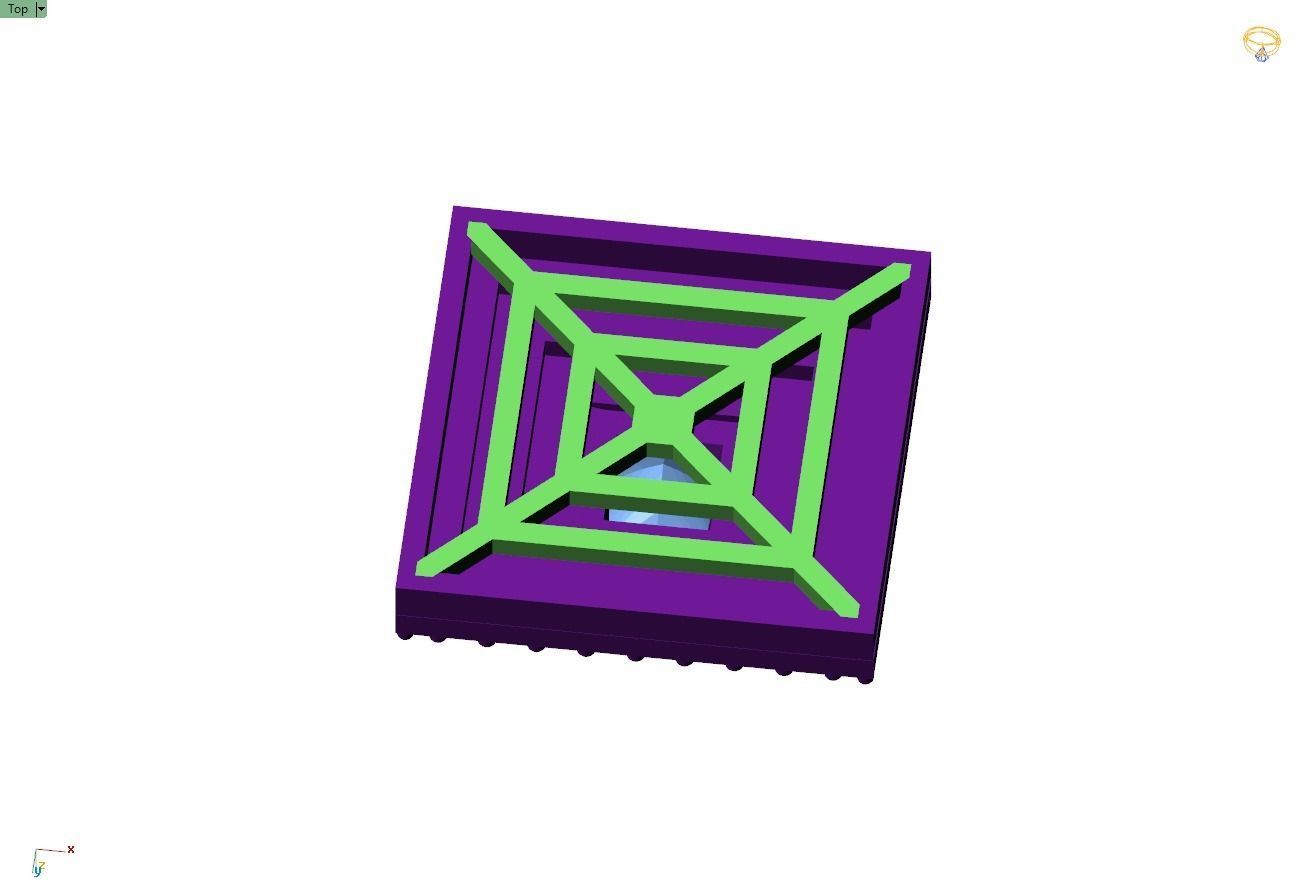 Custom Square Shape Stepping Diamond Studs - Earrings 16mm  3D print model_12