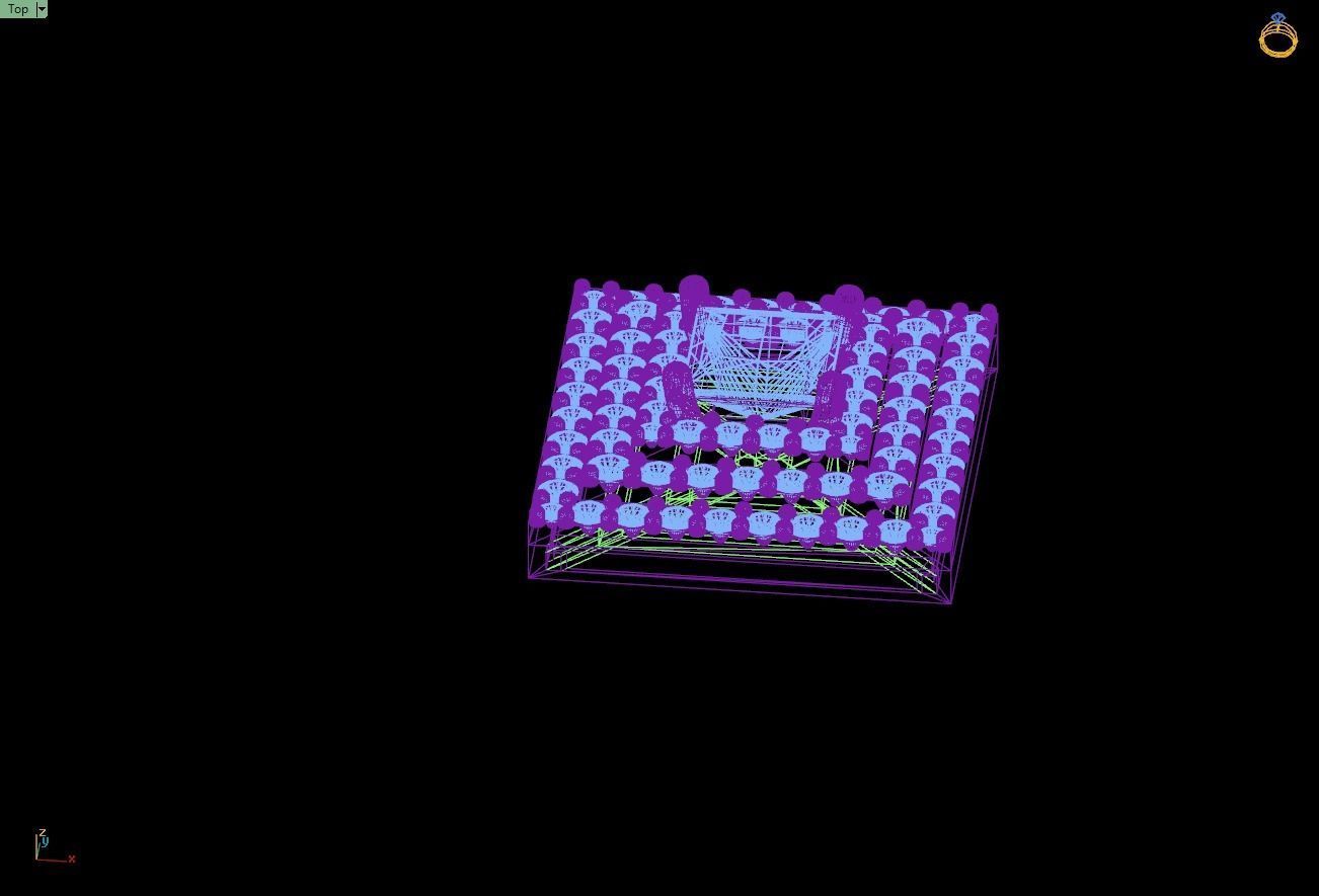 Custom Square Shape Stepping Diamond Studs - Earrings 16mm  3D print model_17